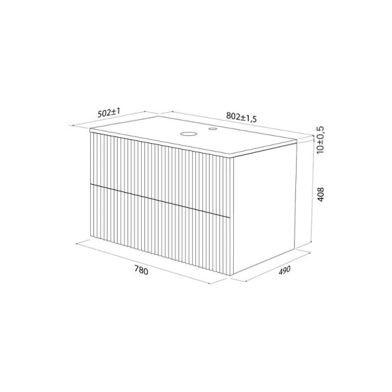 Тумба под раковину Iddis Aiger AIG80W0i95K, 80 см, подвесная, белый