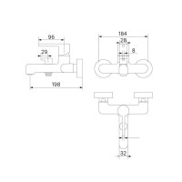 Смеситель для ванны и душа Iddis Aiger AIGBC00i02WA, PVD-покрытие, хром матовый