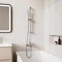 Смеситель для ванны и душа Iddis Aiger AIGBC00i02WA, PVD-покрытие, хром матовый