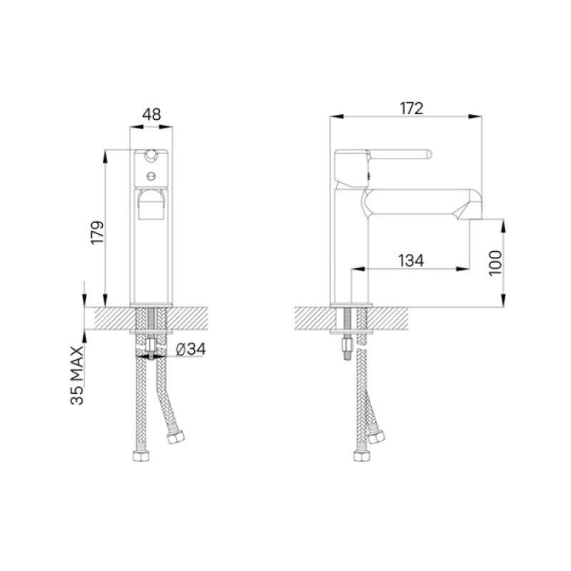 Смеситель для раковины Iddis Aiger AIGBL00i01, черный матовый