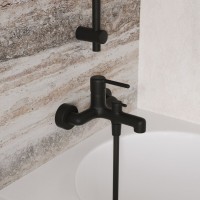 Смеситель для ванны и душа Iddis Aiger AIGBL00i02WA, черный матовый