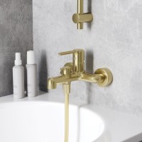 Смеситель для ванны и душа Iddis Aiger AIGMG00i02WA, PVD-покрытие, золото матовое