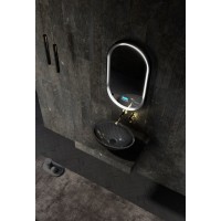 Раковина Abber Karbon AK2042, 50 см, карбон, с донным клапаном, цвет черный