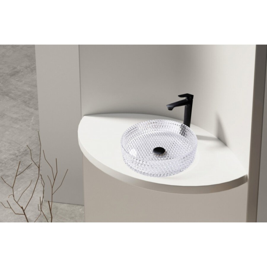 Раковина Abber Glas AK2301, 40 х 40 см, накладная, стеклянная, прозрачная