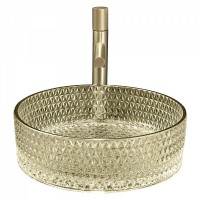 Раковина Abber Glas AK2301GG, 40 х 40 см, накладная, стеклянная, золото
