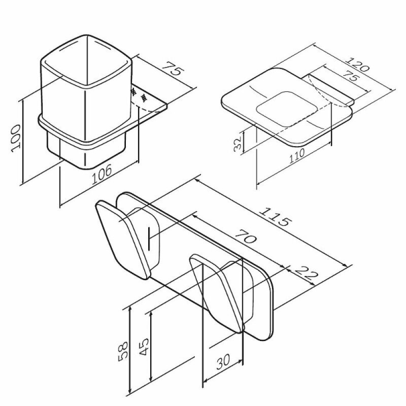 Набор аксессуаров Am.Pm Inspire V2.0, для ванны, цвет хром, AK50B0703W