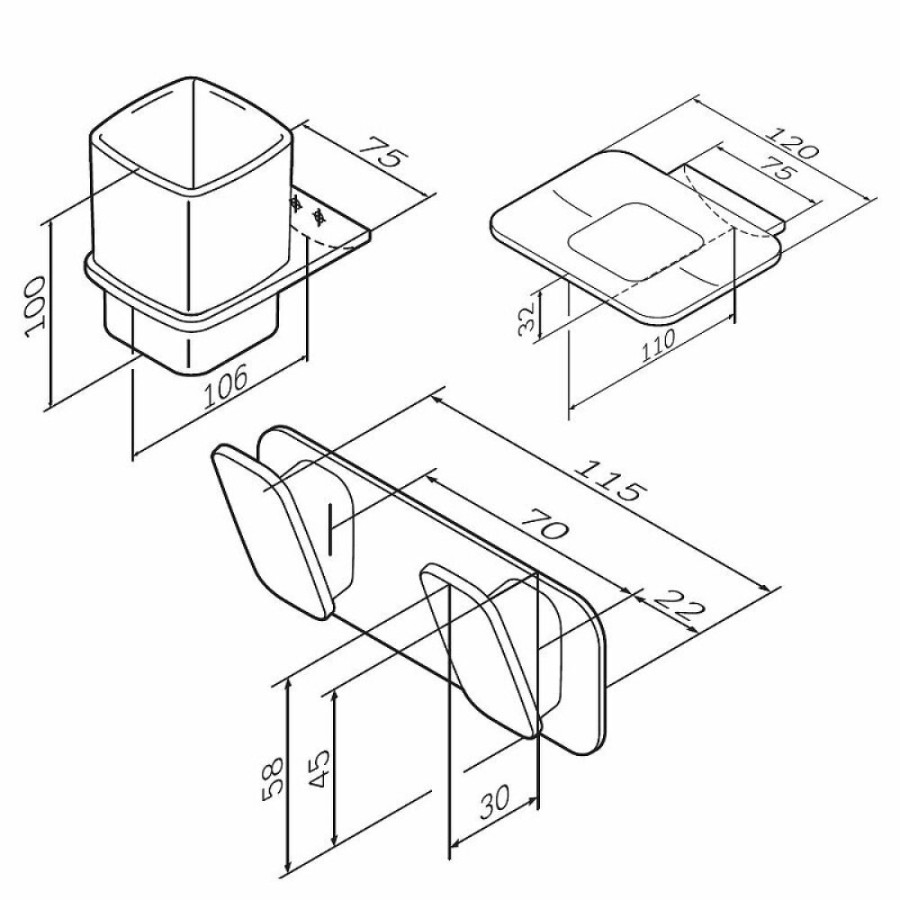 Набор аксессуаров Am.Pm Inspire V2.0, для ванны, цвет хром, AK50B0703W