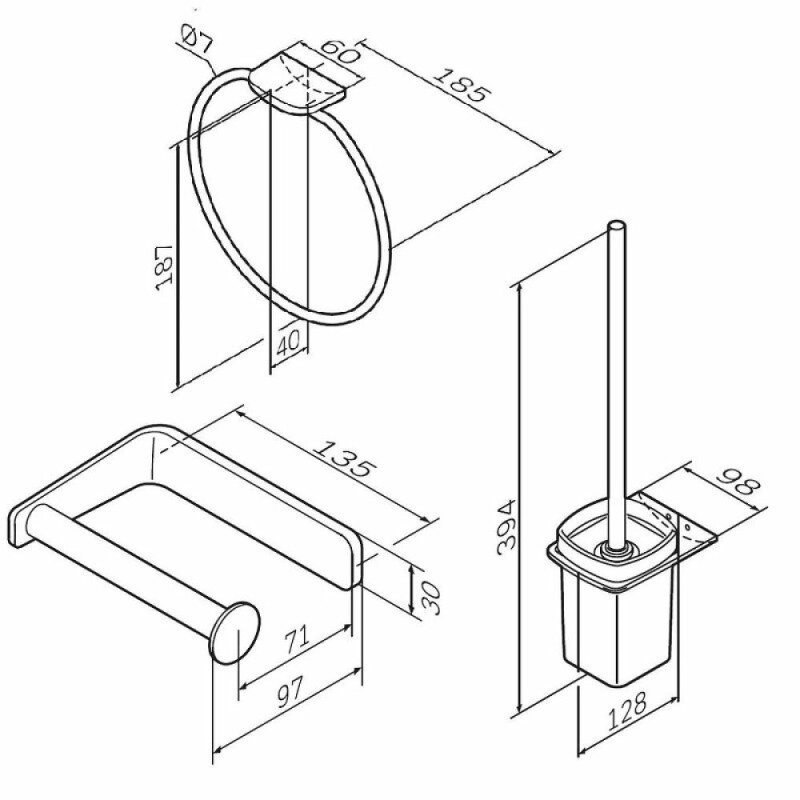 Набор аксессуаров Am.Pm Inspire V2.0, для зоны туалета, цвет хром, AK50T0803W