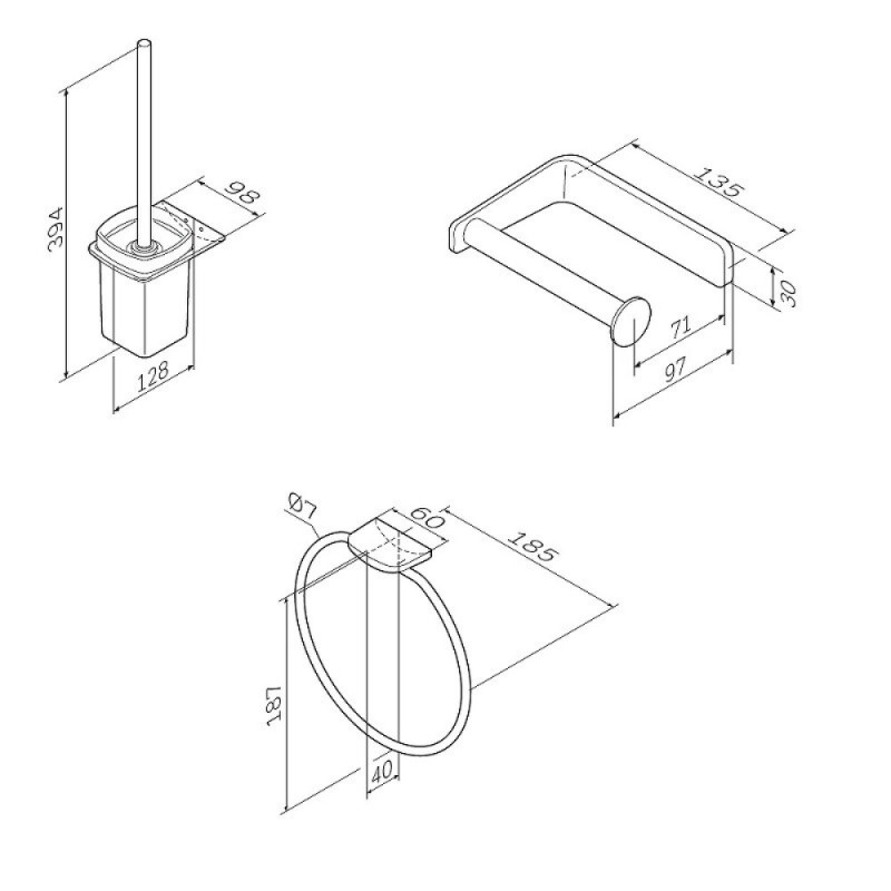 Набор аксессуаров Am.Pm Inspire V2.0, для зоны туалета, цвет черный матовый, AK50T1103B