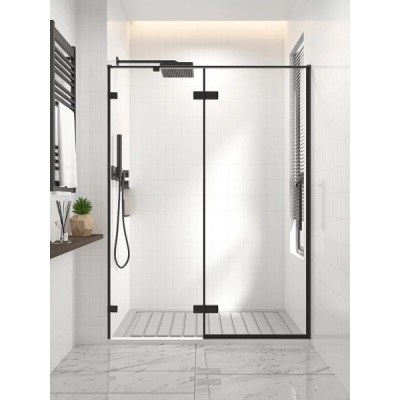 Душевая дверь Veconi Premium Alassio AL-130-00-B-C4, 130 см, стекло прозрачное, профиль черный матовый