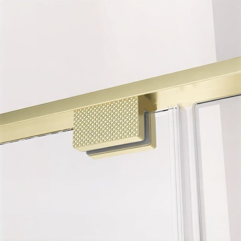 Душевая дверь Veconi Premium Alassio AL-130-00-G-C4, 130 см, стекло прозрачное, профиль золото брашированное