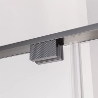 Душевая дверь Veconi Premium Alassio AL-130-00-GR-C4, 130 см, стекло прозрачное, профиль графит брашированный