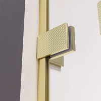 Душевая дверь Veconi Premium Alassio AL-140-00-G-C4, 140 см, стекло прозрачное, профиль золото брашированное