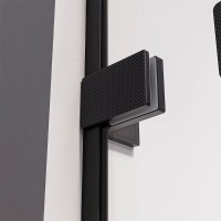 Душевая дверь Veconi Premium Alassio AL-140-11-BB-C4, 140 см, стекло тонированное черное, профиль черный матовый