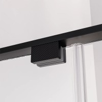 Душевая дверь Veconi Premium Alassio AL-140-11-BB-C4, 140 см, стекло тонированное черное, профиль черный матовый