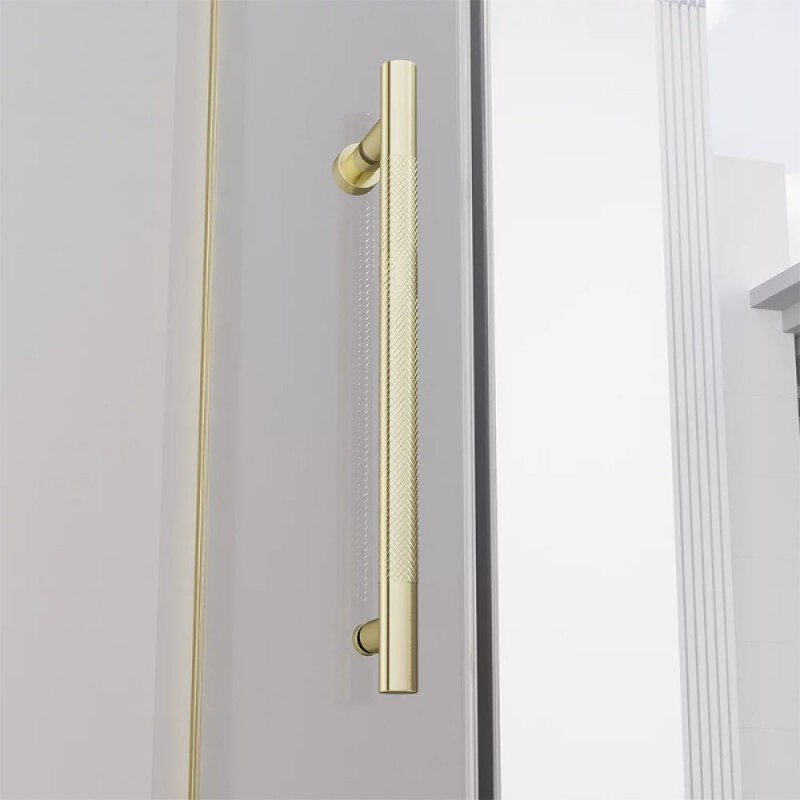 Душевая дверь Veconi Premium Alassio AL-150-00-G-C4, 150 см, стекло прозрачное, профиль золото брашированное