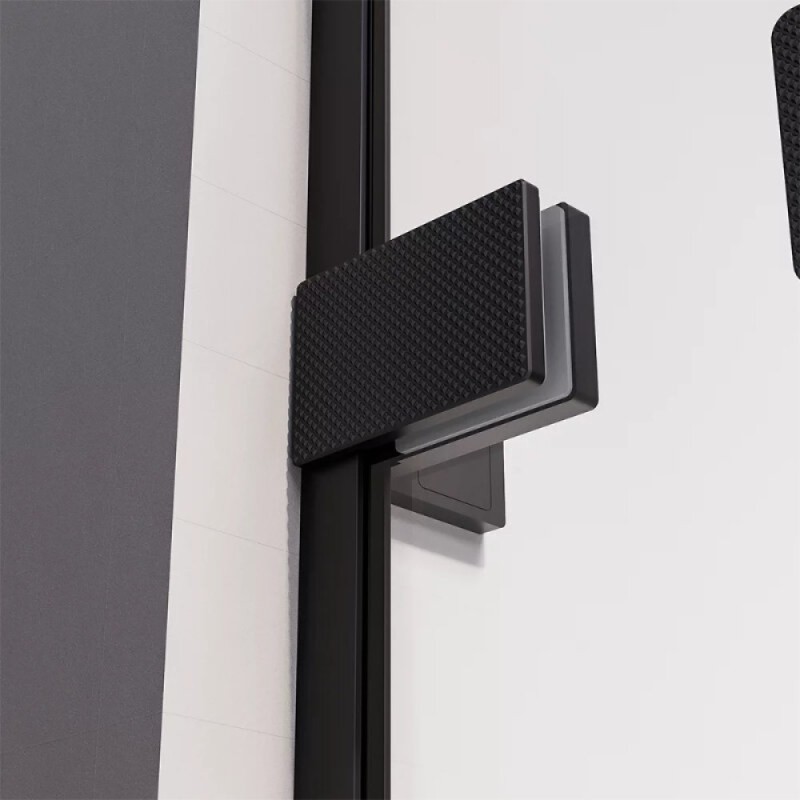 Душевая дверь Veconi Premium Alassio AL-150-11-BB-C4, 150 см, стекло тонированное черное, профиль черный матовый