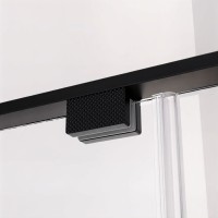 Душевая дверь Veconi Premium Alassio AL-150-11-BB-C4, 150 см, стекло тонированное черное, профиль черный матовый