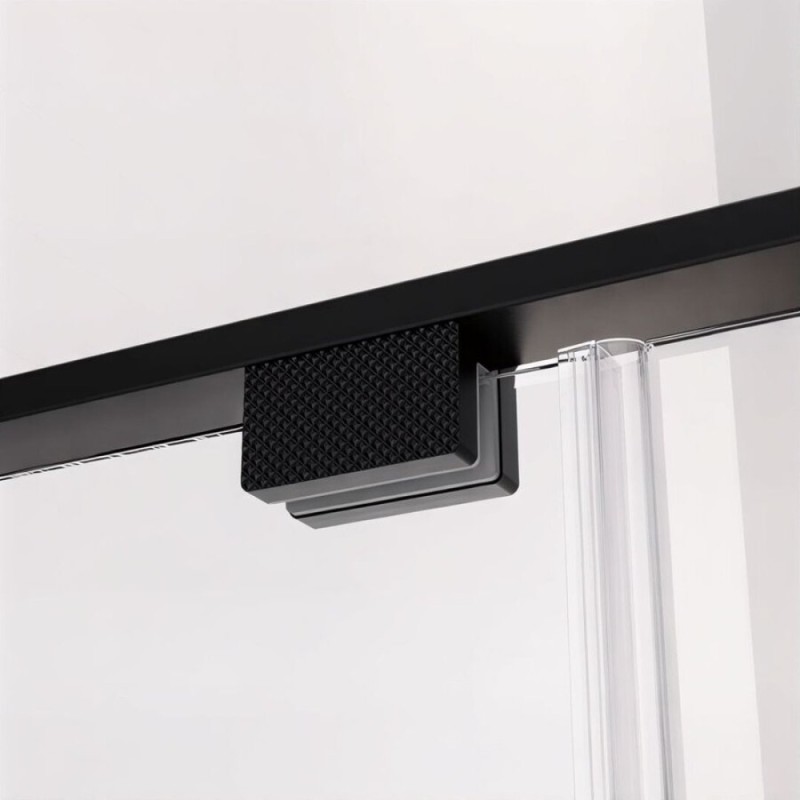 Душевая дверь Veconi Premium Alassio AL-150-11-BB-C4, 150 см, стекло тонированное черное, профиль черный матовый