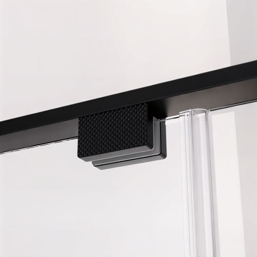 Душевая дверь Veconi Premium Alassio AL-150-11-BB-C4, 150 см, стекло тонированное черное, профиль черный матовый