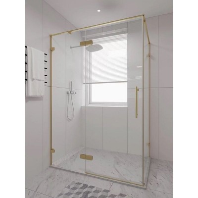 Душевой уголок Veconi Premium Alassio SP G, AL-SP-120100-00-G-C4, 120 x 100 см, стекло прозрачное осветленное, профиль брашированное золото
