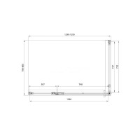 Душевой уголок Veconi Premium Alassio SP BB, AL-SP-13080-00-BB-C4, 130 x 80 см, стекло черное, профиль черный матовый