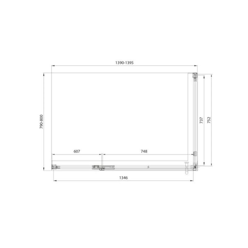 Душевой уголок Veconi Premium Alassio SP GR, AL-SP-14080-00-GR-C4, 140 x 80 см, стекло прозрачное осветленное, профиль брашированный графит