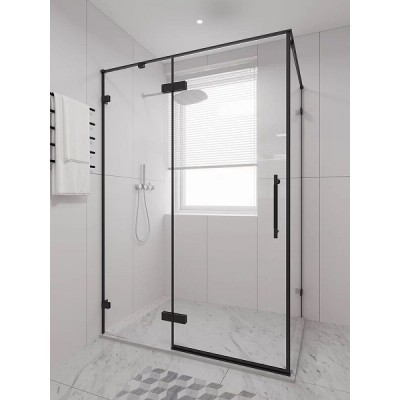 Душевой уголок Veconi Premium Alassio SP B, AL-SP-14090-00-B-C4, 140 x 90 см, стекло прозрачное осветленное, профиль черный матовый