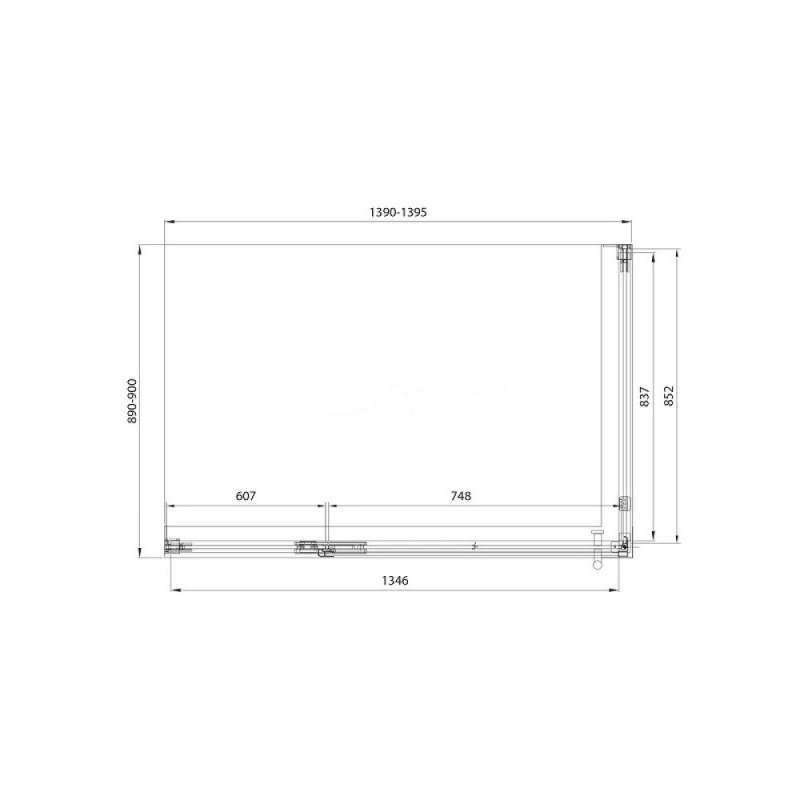 Душевой уголок Veconi Premium Alassio SP BB, AL-SP-14090-00-BB-C4, 140 x 90 см, стекло черное, профиль черный матовый