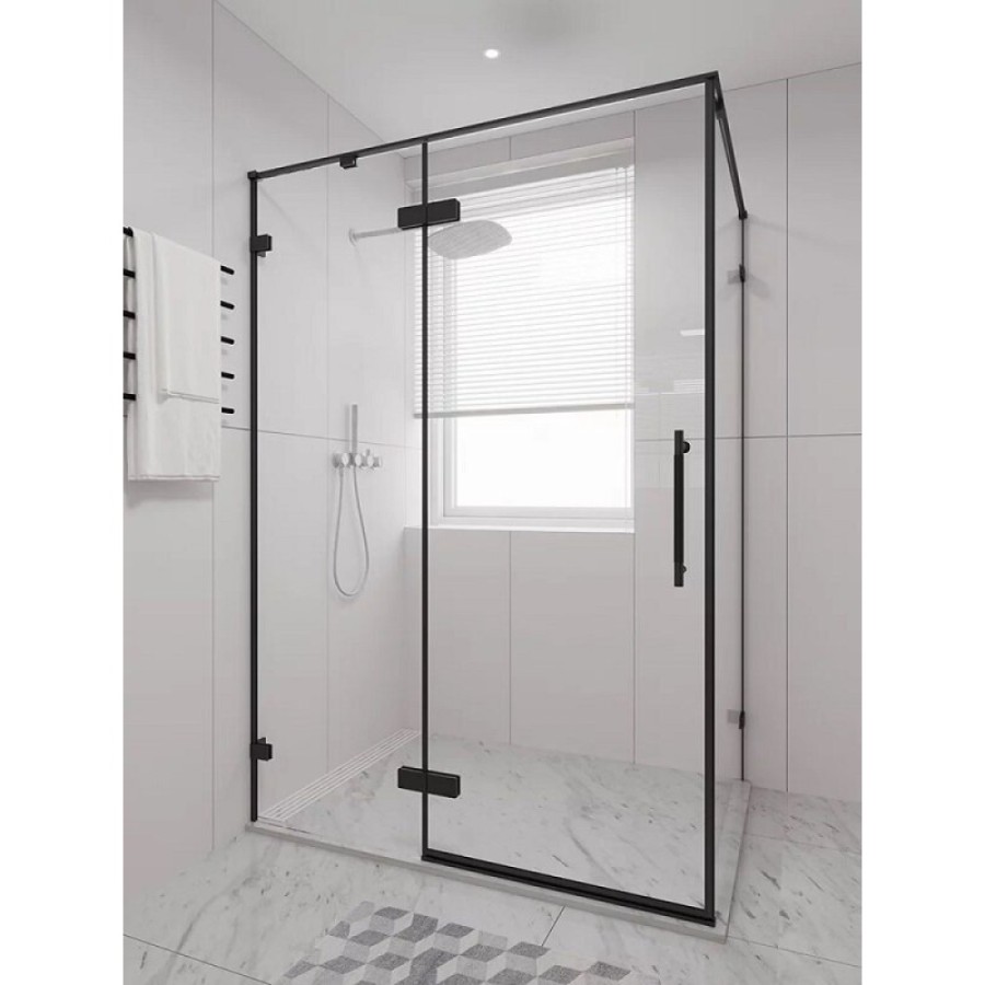Душевой уголок Veconi Premium Alassio SP B, AL-SP-15080-00-B-C4, 150 x 80 см, стекло прозрачное осветленное, профиль черный матовый