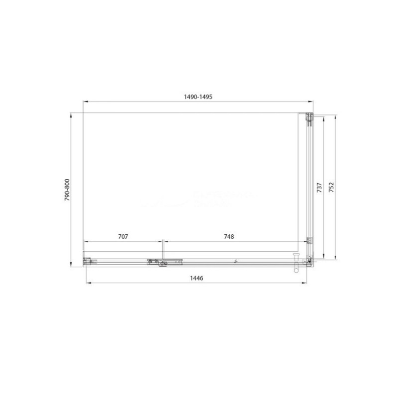 Душевой уголок Veconi Premium Alassio SP BB, AL-SP-15080-00-BB-C4, 150 x 80 см, стекло черное, профиль черный матовый