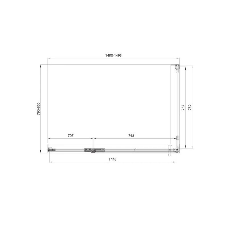 Душевой уголок Veconi Premium Alassio SP GR, AL-SP-15080-00-GR-C4, 150 x 80 см, стекло прозрачное осветленное, профиль брашированный графит