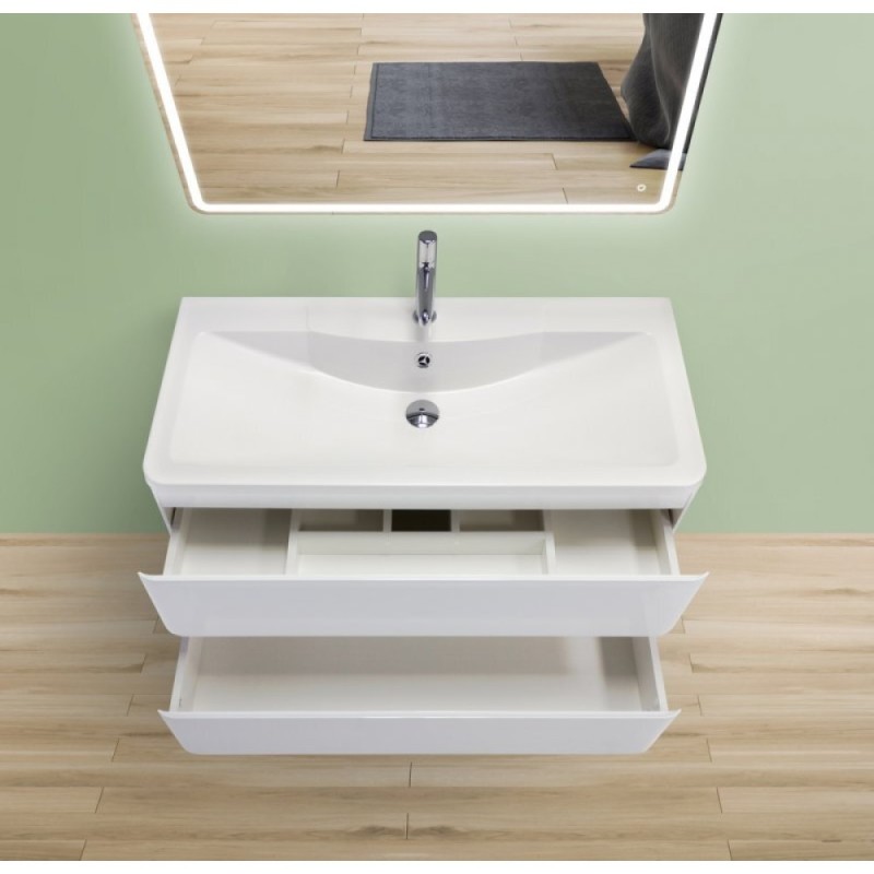 Тумба под раковину BelBagno Albano-1000 ALBANO-1000-2C-SO-BL искусственный камень, цвет белый