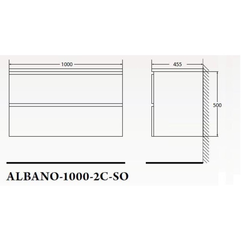 Тумба под раковину BelBagno Albano-1000 ALBANO-1000-2C-SO-BL искусственный камень, цвет белый