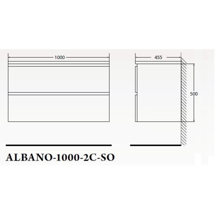 Тумба под раковину BelBagno Albano-1000 ALBANO-1000-2C-SO-PS искусственный камень, цвет серый
