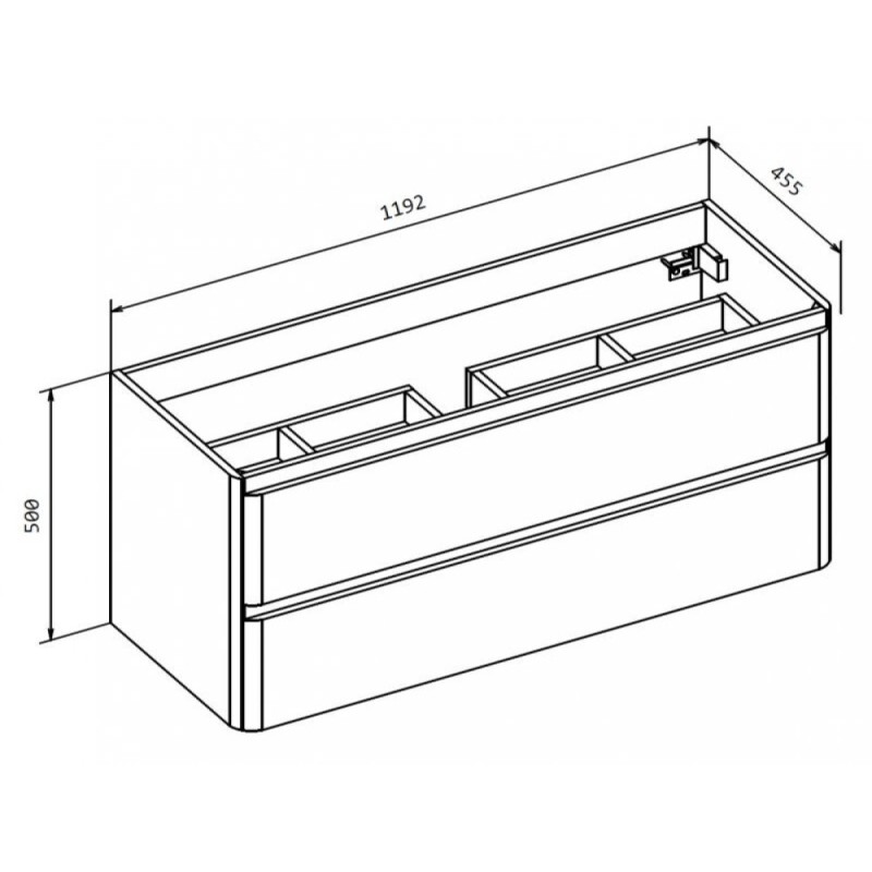 Тумба под раковину BelBagno Albano ALBANO-1200-2C-SO-BL 120 см, подвесная, цвет белый глянцевый (bianco lucido)