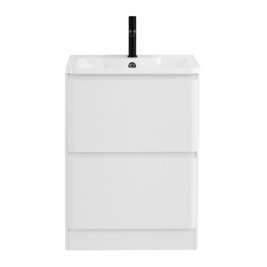 Тумба под раковину BelBagno Albano 60, напольная, цвет Bianco Lucido, Albano-600-2C-PIA-BL