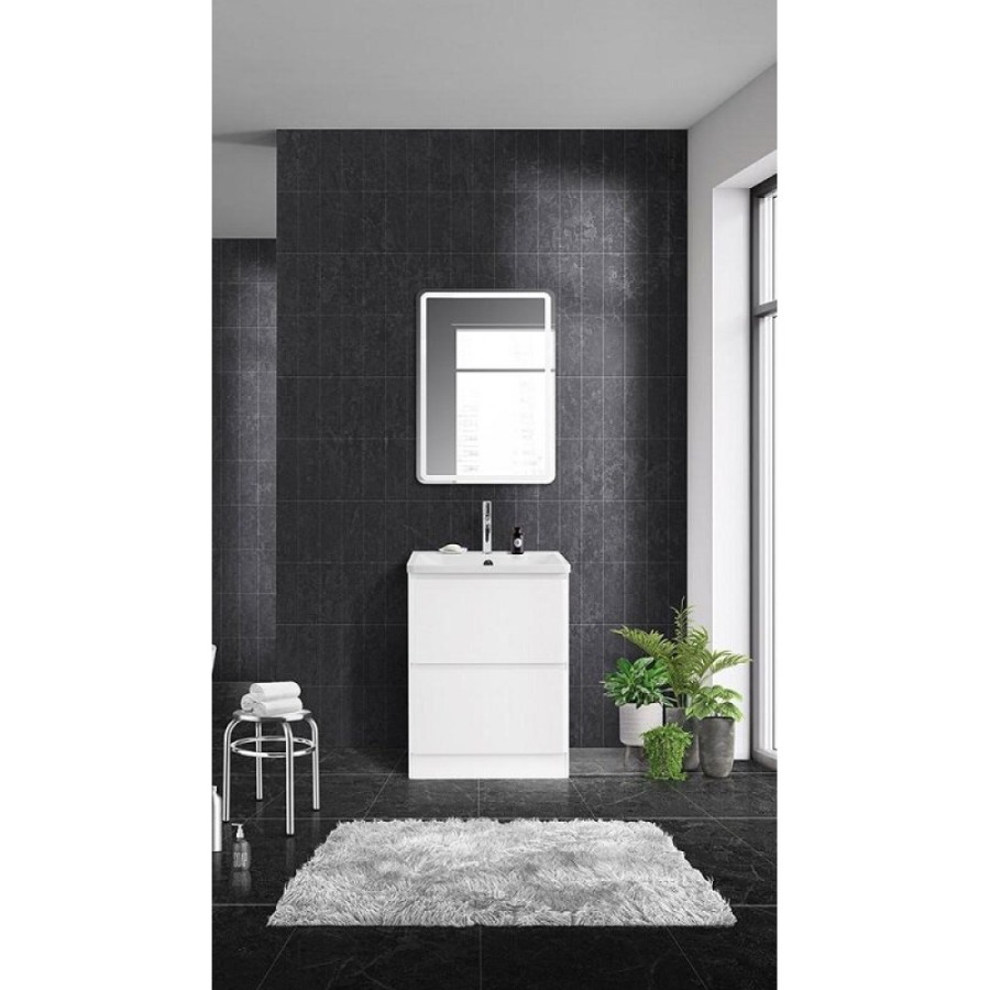 Тумба под раковину BelBagno Albano 60, напольная, цвет Bianco Lucido, Albano-600-2C-PIA-BL