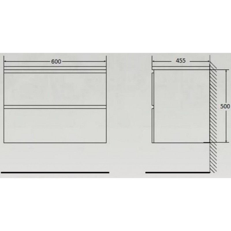 Тумба под раковину Belbagno Albano 60 cм подвесная, Bianco Lucido, ALBANO-600-2C-SO-BL