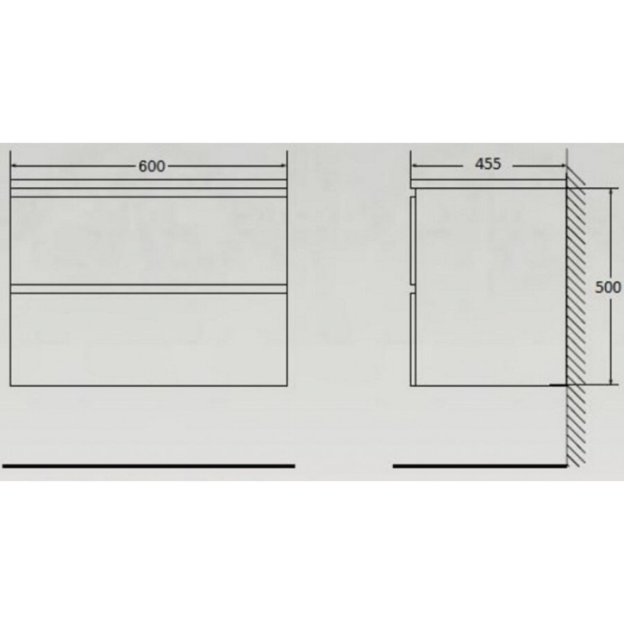 Тумба под раковину Belbagno Albano 60 cм подвесная, Bianco Lucido, ALBANO-600-2C-SO-BL