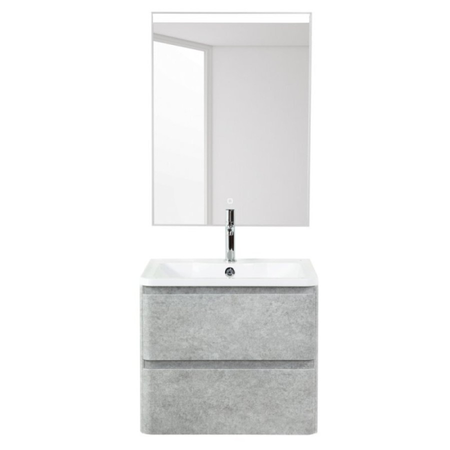 Тумба под раковину Belbagno Albano 60 cм подвесная, Cemento Verona Grigio, ALBANO-600-2C-SO-CVG