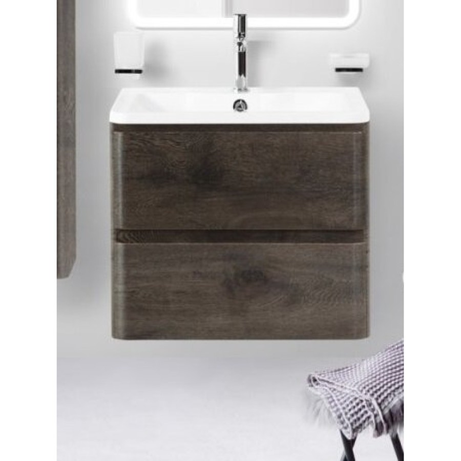Тумба под раковину Belbagno Albano 60 cм подвесная, Rovere Nature Grigio, ALBANO-600-2C-SO-RNG