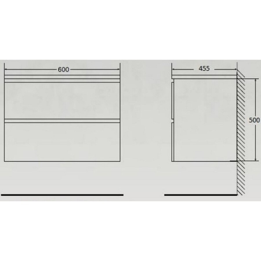 Тумба под раковину Belbagno Albano 60 cм подвесная, Rovere Vintage Bianco, ALBANO-600-2C-SO-RVB