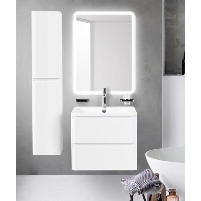 Тумба под раковину BelBagno Albano 70, подвесная, цвет Bianco Lucido, Albano-700-2C-SO-BL