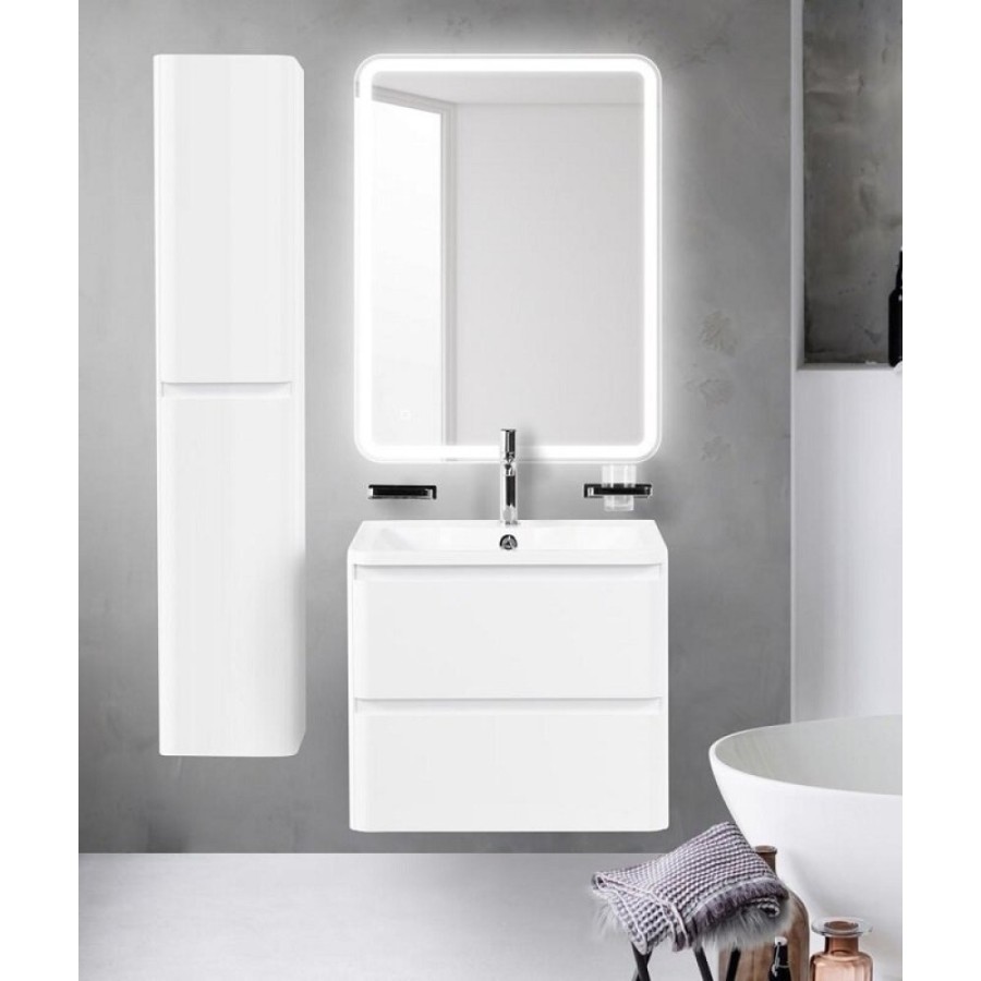 Тумба под раковину BelBagno Albano 70, подвесная, цвет Bianco Lucido, Albano-700-2C-SO-BL