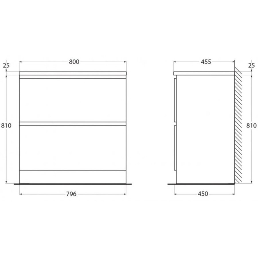 Тумба под раковину BelBagno Albano-800 ALBANO-800-2C-PIA-BL, 80 см, цвет Bianco Lucido