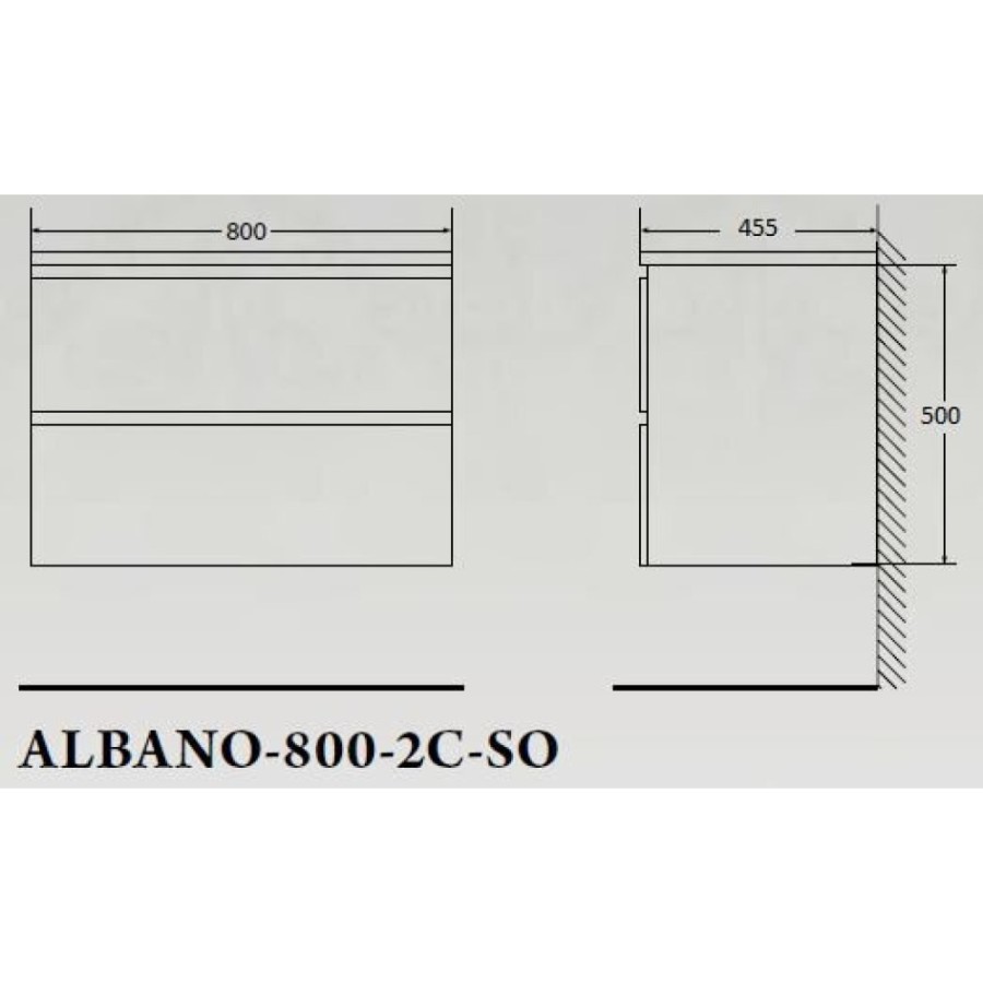 Тумба под раковину BelBagno Albano-800 ALBANO-800-2C-SO-PS искусственный камень, серый, Pino Scania