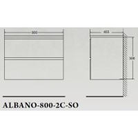 Тумба под раковину BelBagno Albano-800, 80 см, Rovere Vintage Bianco, серый, ALBANO-800-2C-SO-RVB