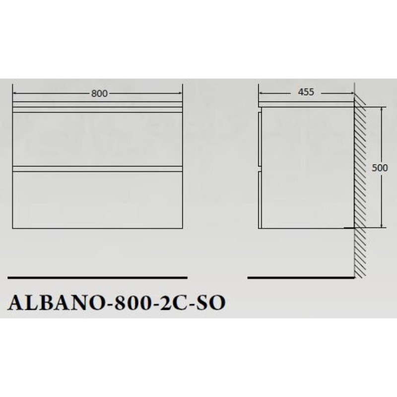 Тумба под раковину BelBagno Albano-800, 80 см, Rovere Vintage Bianco, серый, ALBANO-800-2C-SO-RVB