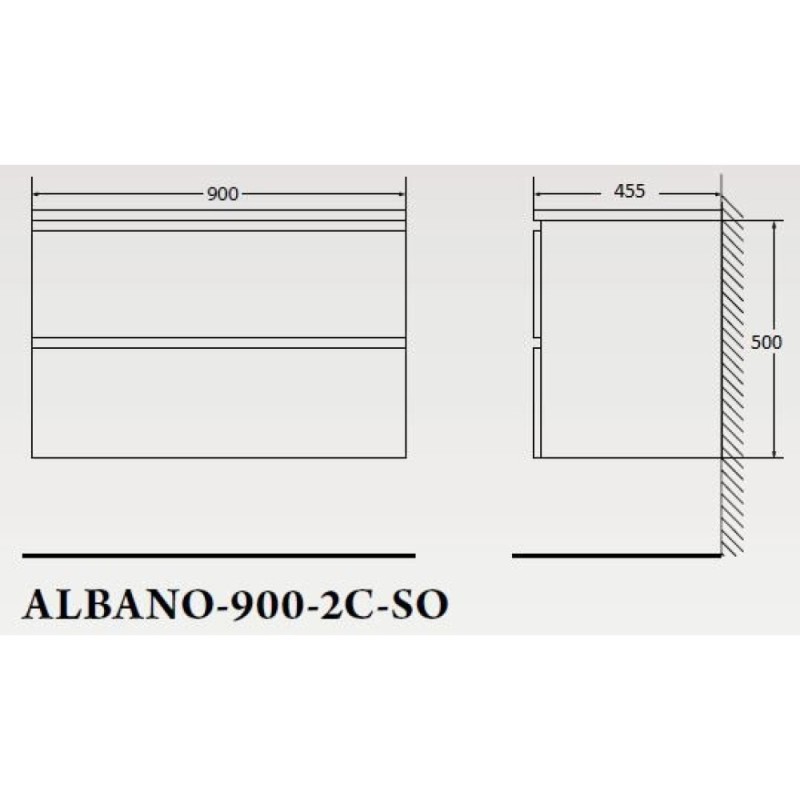Тумба под раковину BelBagno Albano-900 ALBANO-900-2C-SO-BL искусственный камень, цвет белый